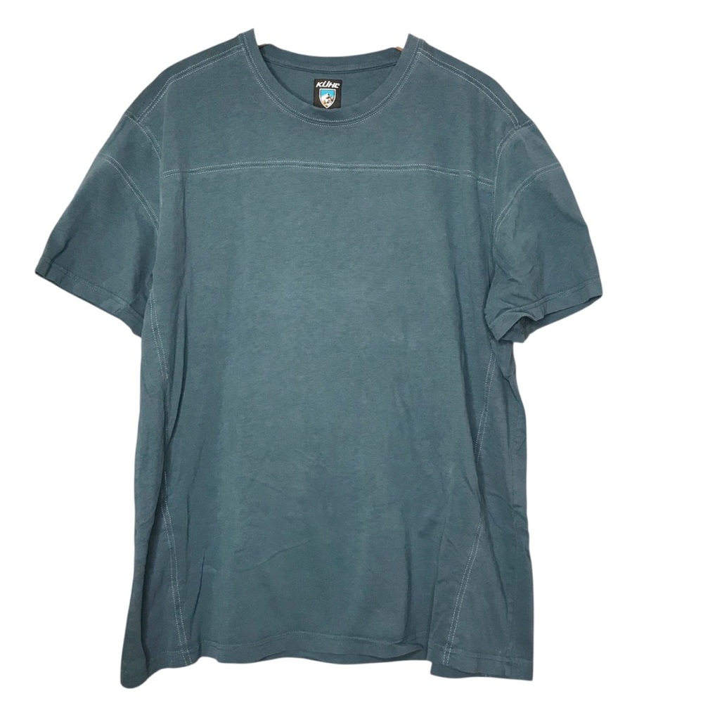 Kuhl Supima Cotton Tee Short Sleeve Teal Green Blue Crew Neck T-Shirt Men's XL